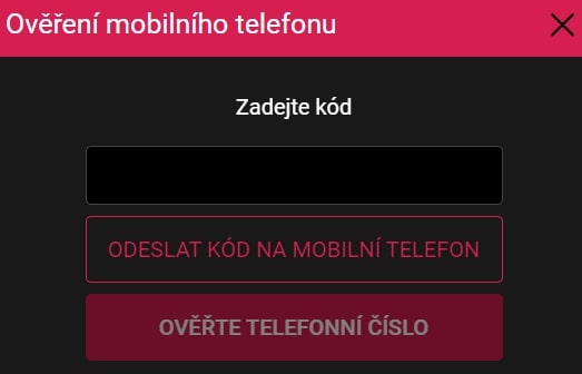 BetX ověření telefonního čísla